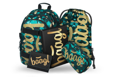 BAAGL SET 5 Skate Polygon: batoh, penál, sáček, desky, peněženka