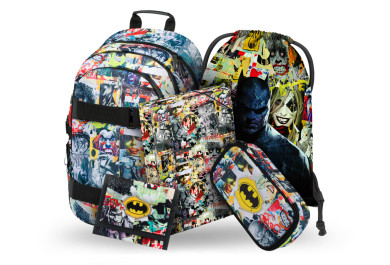 BAAGL SET 5 Skate Batman Comics: batoh, penál, sáček, desky, peněženka