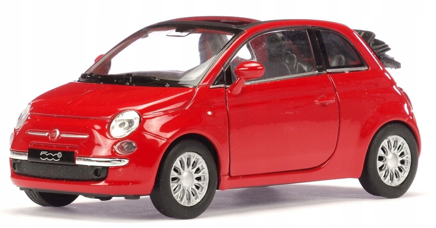 Welly Fiat 500 C ´10 červený 1:34-39