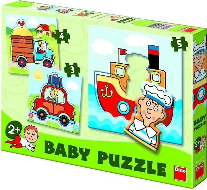 Dino dětské puzzle Dopravní prostředky 3 - 5 dílků