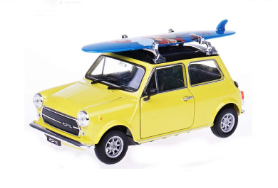 Welly MOQ Mini cooper 1300 with surf (yellow) 1:24