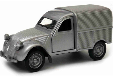 Welly Citroën 2CV Fourgonnette, stříbrno-šedý 1:34-39