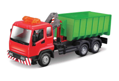 Bburago servisní vozidlo Hooklift and Crane Truck 1:43