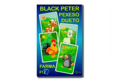 Černý Petr, Dueto, pexeso 3v1 - Farma 7x10,5cm