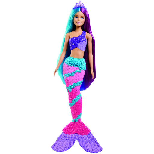 Mattel Barbie mořská panna s barevnými vlasy a příslušenstvím
