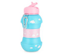 Spokey CORT Skládací silikonová láhev, modro-růžová, 0,52 l