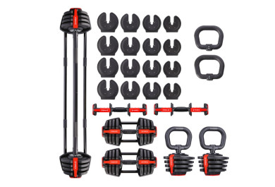 Jednoruční-obouruční variabilní činka HMS SGR18 PRO SET, 3v1, 40 kg