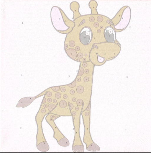 Malování podle čísel na plátno žirafa, 20x20 cm