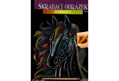 ArtLover škrabací obrázek duhový Hlava koně, 25x20 cm