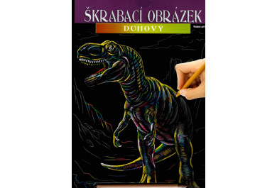 ArtLover škrabací obrázek duhový T-Rex, 25x20 cm
