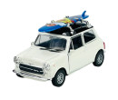 Welly Mini Cooper 1300 with Surf, bílý, 1:34