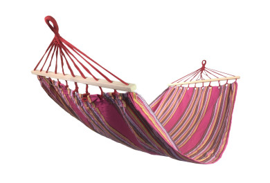 Houpací síť s výztuhou PolyCotton, růžová, 200x90cm, 120kg