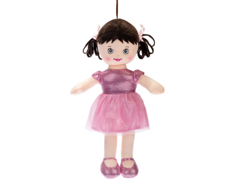 Hadrová panenka Viktorka bruneta, na baterie česky mluvící, 32cm