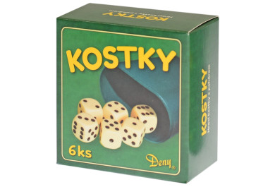 Kostky hrací s kelímkem v krabičce