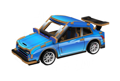 Wiky Dřevěné 3D puzzle Závodního auta 13 cm 