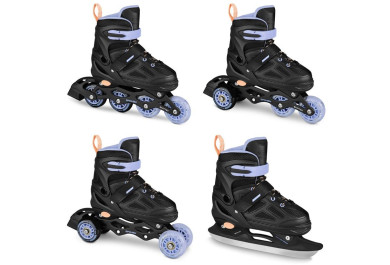 Spokey QUATTRO 4IN1 Brusle černo-fialové, vel. 30-33