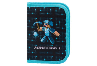 BAAGL Školní penál jednopatrový Minecraft Blue Axe