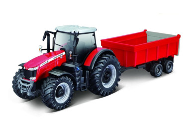 Bburago Farm traktor Messey Ferguson s vlečkou 1:50