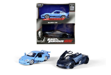 Rychle a zběsile Twin Pack Brianovo Porsche 996 GT3 RS a Shaw´s McLaren, 1:32