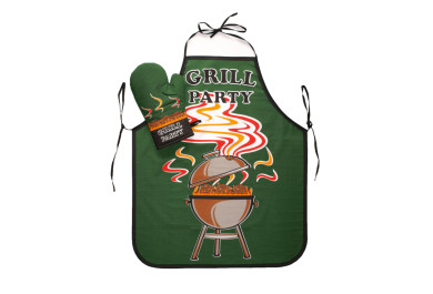 Forbyt Zástěra na grilování a chňapka - Grill party, zelená