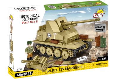 Cobi 3131 II WW German tank destroyer Sd.Kfz. 139 MARDER III, 1:35, 486 kostek