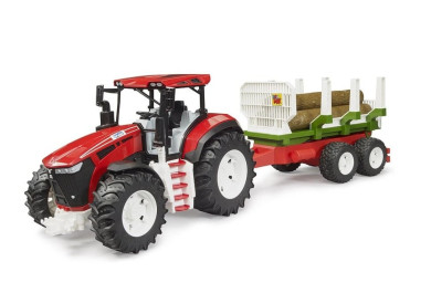 Bruder 3453 ROADMAX Traktor s přívěsem na dřevo a 3 klády