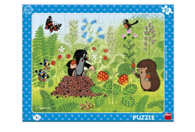 Deskové puzzle 40 dílků - Krtek a jahody