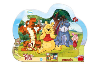 Deskové puzzle 25 dílků - Schovávaná s Medvídkem Pú