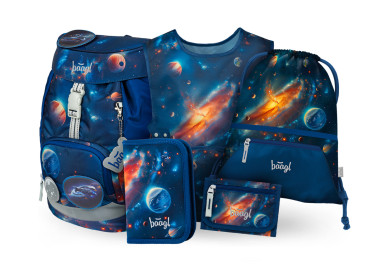 BAAGL SET 5 AIRY Vesmír: batoh, penál, sáček, zástěra, peněženka