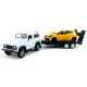 Welly Trailer set LR Defender, Renault Clio, 1:34