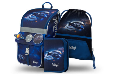 BAAGL SET 3 Zippy Vesmírná loď: aktovka, penál, sáček
