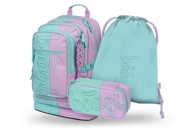 BAAGL SET 3 Cubic Sweet: batoh, penál, sáček