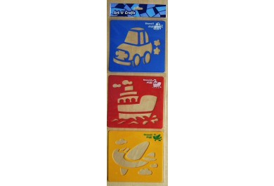 Kreslící šablony 3 ks - Auto, Loď, Letadlo