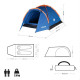 Turistický stan NILS Camp NC6010 Hiker, 2 osoby, modrý