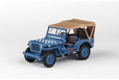 Cararama Ton Military Vehicle Blue With Sandy Soft Top 1:43