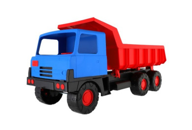 Velké nákladní auto, modrá kabina a červená korba - 75cm