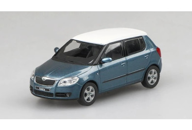 Abrex Škoda Fabia II (2006), bílá střecha, Šedá Satin Metalíza 1:43