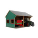Kids Globe Farming Dřevěná garáž pro 2 traktory 1:16, 44x53x37cm