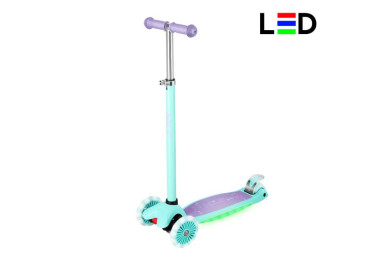 NILS Fun HLB1310 Dětská tříkolová koloběžka s LED, fialová