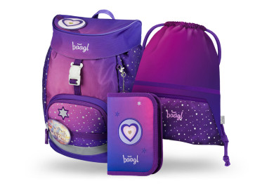 BAAGL SET 3 AIRY Koně srdce: batoh, penál, sáček