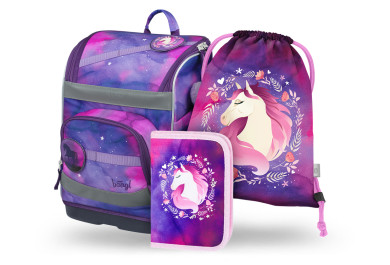 BAAGL SET 3 Zippy plus Kůň: aktovka, penál, sáček