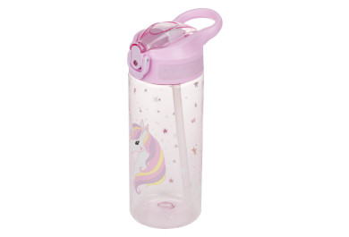 BAAGL Tritanová láhev na pití s brčkem Rainbow Unicorn 500 ml