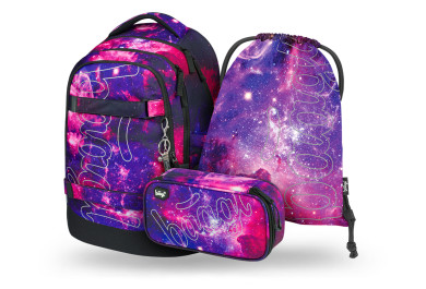 BAAGL SET 3 Skate max Galaxy: batoh, penál, sáček