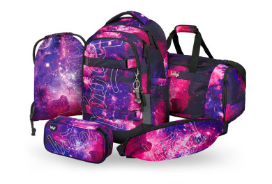 BAAGL SET 5 Skate max Galaxy: batoh, penál, sáček, sportovní taška, ledvinka