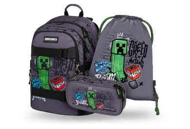 BAAGL SET 3 Skate Minecraft TNT: Batoh, Etue, Sáček