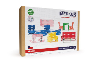 Merkur Příslušenství k domečku pro panenky - nábytek, 219 dílků