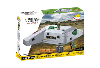 COBI 3136 Německý bunkr Regelbau 667, 1:35, 642 kostek a 2 figurky
