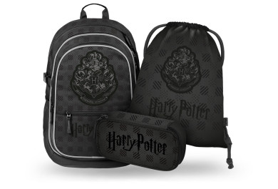 BAAGL SET 3 Core Harry Potter Bradavice černý: batoh, penál, sáček