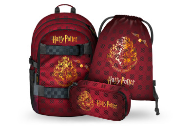 BAAGL SET 3 Skate Harry Potter Bradavice vínový: batoh, penál, sáček