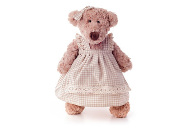 Medvěd Lumpinka v šatech - režné, střední 43 cm